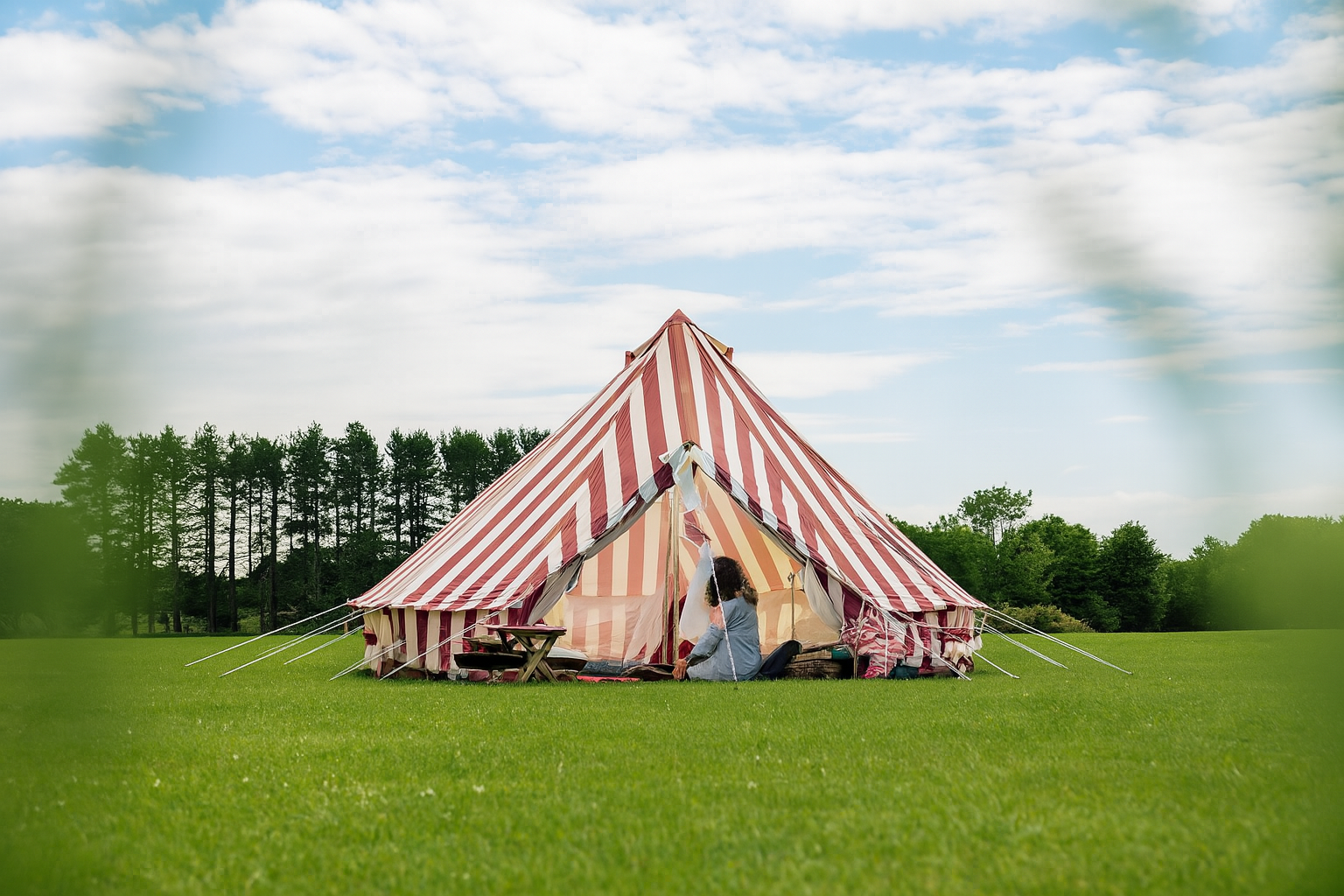 4m Bell Tent 'Summer Fete' 285gsm 100% Natural Canvas
