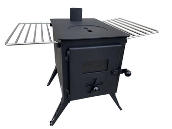 Outbacker® Firebox Portable Tent Stove & Complete 2.68m Flue Kit | 3.5kw 12kg