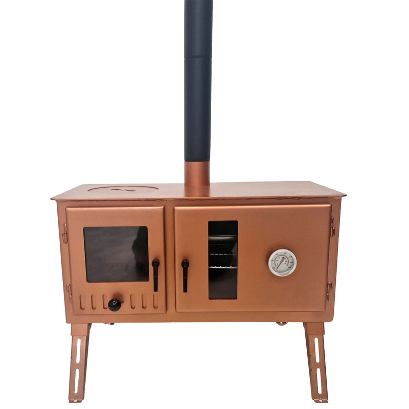 Outbacker® Firebox Range Oven Tent Stove & Complete 2.66m Flue Kit | 3