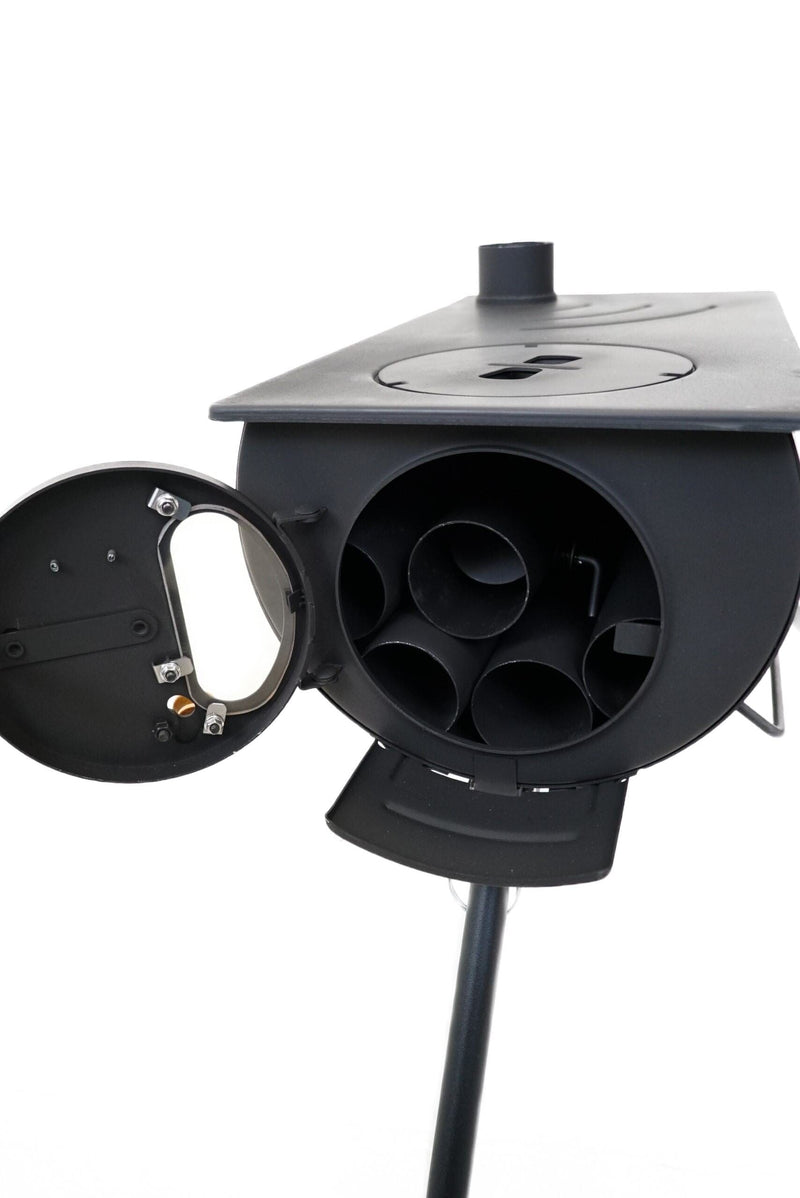 Outbacker® Pioneer Portable Window Tent Stove & Complete 2.41m Flue Ki