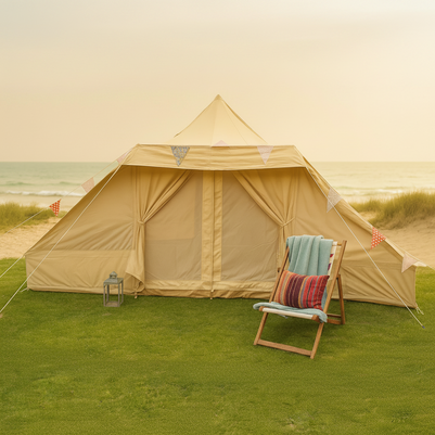 quest touareg bell tent 5m x 4m großes Touareg-Zelt 285gsm 100% natürliches Segeltuch