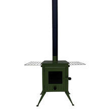 Outbacker® Firebox Vista Large Window Portable Tent Stove & Complete 2.68m Flue Kit | 3.5kw 12kg