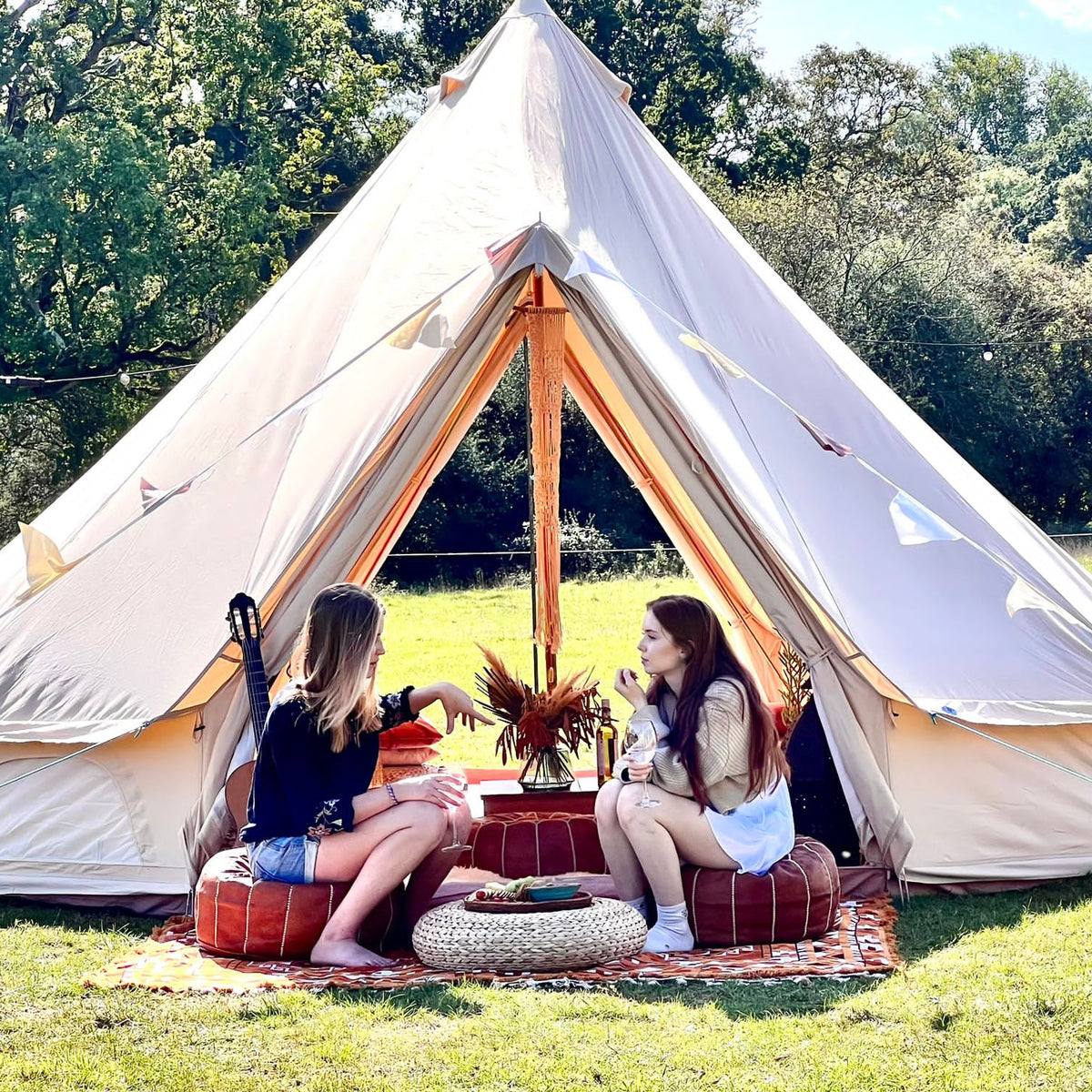 5m Bell Tent 285gsm 100% Natural Canvas | Twin Door