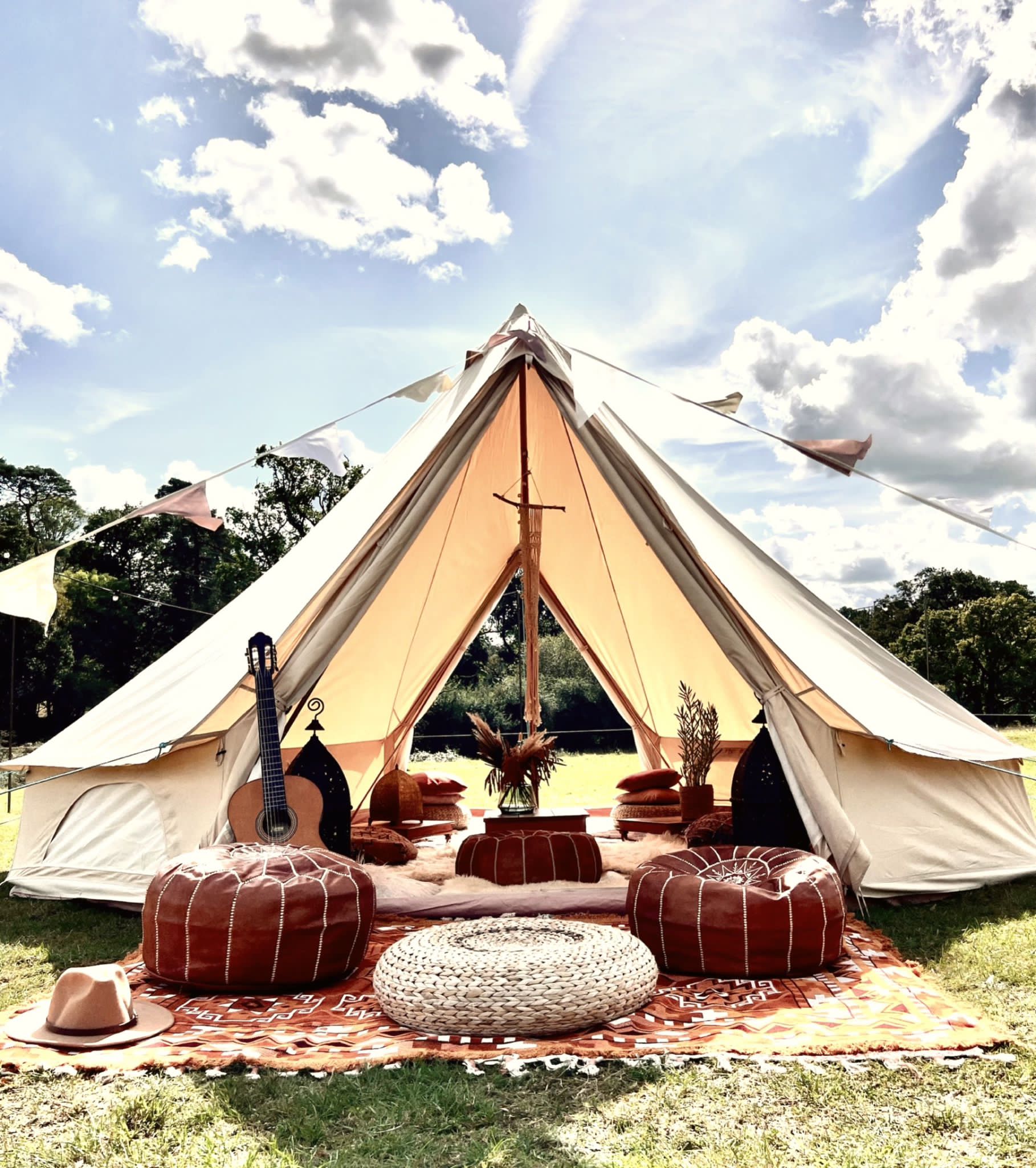 5m Bell Tent 285gsm 100% Natural Canvas | Twin Door
