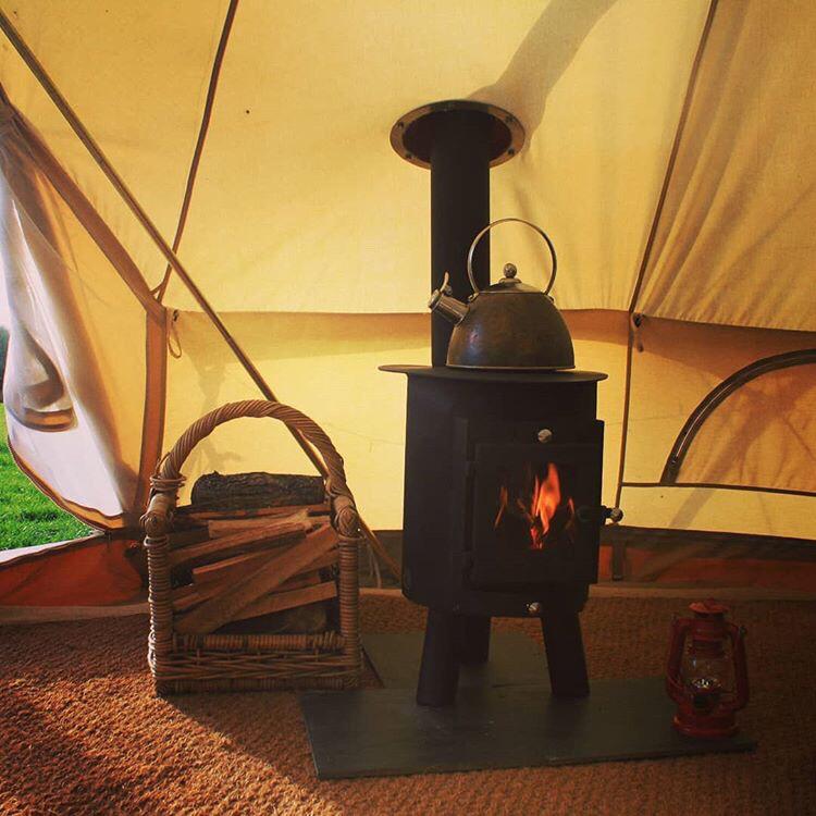 Bell tent with log burner best sale