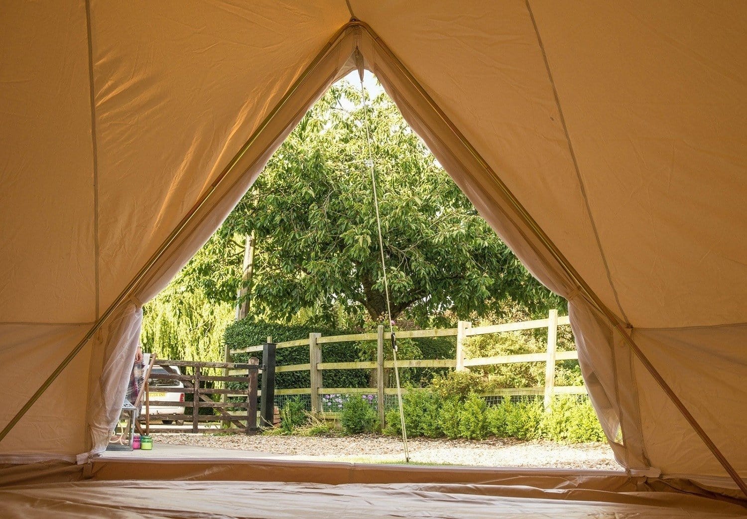 5m Fireproof PRO Bell Tent with Stove Hole Exit & Cover - Karma Canvas