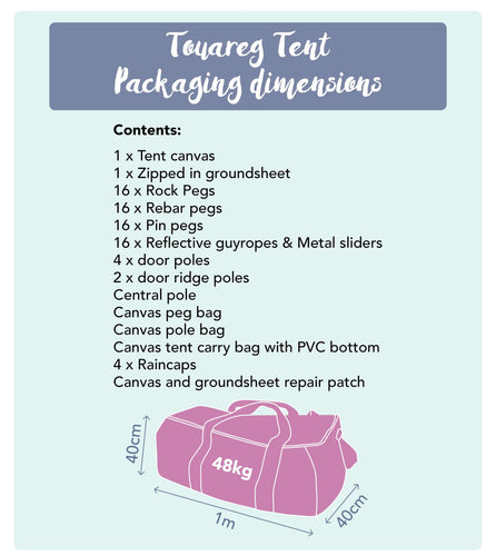 5m x 4m Touareg Tent 285gsm 100% Natural Canvas | StoveMate