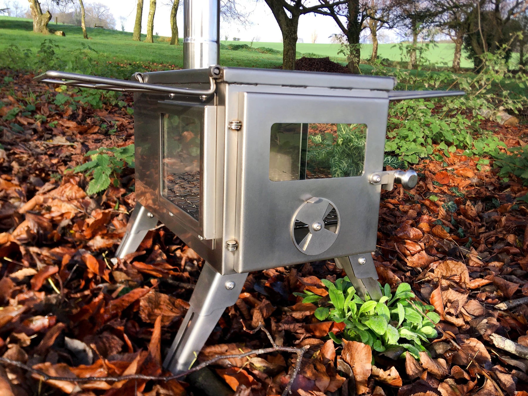 Outbacker® Firebox 'Flame' Clear View Stainless Steel Portable Tent Stove